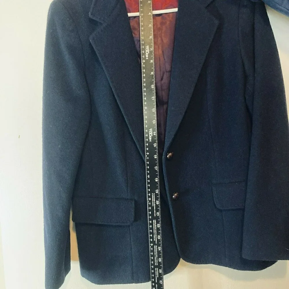 Vintage Nor’wester Made‎ in USA Navy Blue Wool Blend Blazer Jacket Size 15-16*